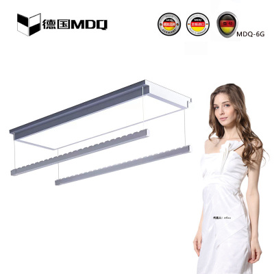 德国麦德琪MDQ(MDQ-6G)超薄6cm吸顶款全屏照明晾杆可伸缩隐形晾衣机