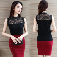 伊努特吊带背心女2021新款百搭蕾丝高领纯色打底修身莫代尔T恤上衣小衫