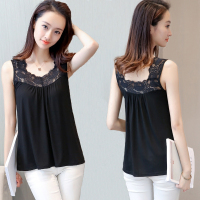 伊努特夏季新款女吊带背心女短款蕾丝打底衫外穿百搭大码莫代尔宽松上衣