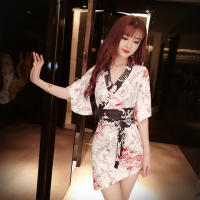 伊努特日系碎花穿搭显瘦连衣裙桑拿足浴技师工作服夜场女装性感和服气质