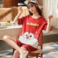伊努特睡衣女春夏季纯棉短袖短裤2021年新款全棉卡通动漫学生家居服套装