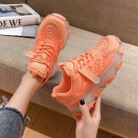 伊努特网红老爹鞋女ins潮2021年春秋新款松糕果冻厚底火休闲运动鞋子