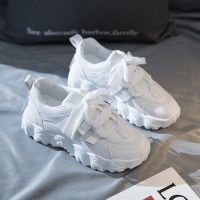 伊努特粉色运动鞋女2021年新款ins潮百搭厚底网红休闲显脚小老爹鞋