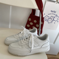 伊努特小白鞋女2021春季新款街拍厚底ins港风百搭休闲板鞋子潮