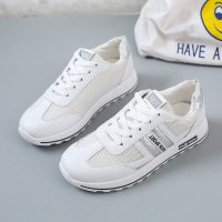 伊努特网面运动鞋女2021年春季新款平底鞋小白鞋学生休闲跑步鞋