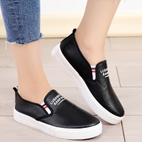 伊努特新款老北京布鞋女鞋pu单鞋平底休闲鞋学生鞋子女一脚蹬懒人鞋