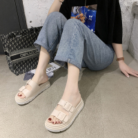 伊努特厚底拖鞋女夏外穿时尚百搭网红2021新款ins 潮女士沙滩凉拖鞋