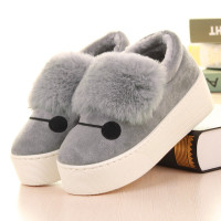 伊努特伊努特室内家居2021新款高跟坡跟冬季女士包跟厚底韩版可爱棉拖鞋女冬天