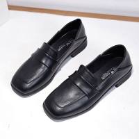 伊努特沐琹一脚蹬软面乐福鞋女秋季平底英伦风小皮鞋软底孕妇工作单鞋ins潮