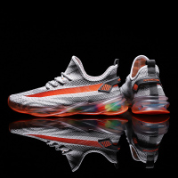 枫述运动鞋男2021春季新款透气潮流网面板鞋飞织彩虹果冻底韩版百搭潮