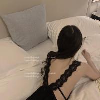 枫述「LA」后背美炸*性感睡衣女透明超薄私房绑带蕾丝吊带睡裙内衣