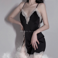 枫述RESISTU 温柔月色 性感私房蕾丝吊带睡裙薄款开衩美背家居睡袍女