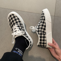 枫述夏天个性格子帆布鞋男鞋韩版潮流百搭鞋子男潮鞋夏季学生透气板鞋