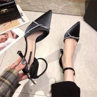 枫述2021春季新款包头凉鞋女仙女风百搭细跟高跟鞋ins潮尖头中空单鞋