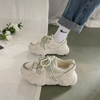 枫述韩版秋季透气老爹鞋女潮2021年新款ins百搭休闲风春秋网面运动鞋