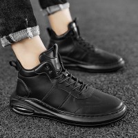 枫述男鞋秋季2021年新款黑色劳动工作鞋男士百搭休闲透气皮鞋