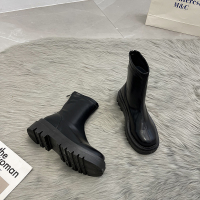 枫述蝶欣微女秋骑士靴2021年新款马丁靴女春秋单靴子厚底白色短靴