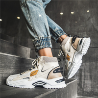 枫述男鞋春季2021新款潮鞋百搭高帮篮球潮流运动内增高老爹风休闲鞋