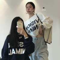 枫述辣妹短款卫衣少女感潮ins炸街嘻哈hiphop爵士跳舞蹈露脐jazz上衣