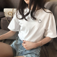 枫述白色港风chic短袖t恤女2021年新款宽松韩版设计感小众ins潮上衣服