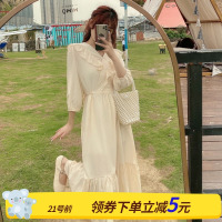 枫述大码连衣裙女春夏2021新款法式超仙森系裙子复古胖mm显瘦遮肉长裙