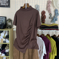 枫述女士半高领短袖t恤2010春韩版女装休闲时尚宽松打底上衣纯棉T薄