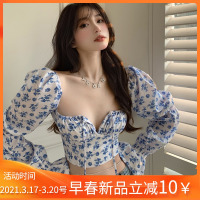 枫述胖mm炸街上衣春夏女2021新款甜辣心机短款衬衣大码显瘦遮肚子上衣