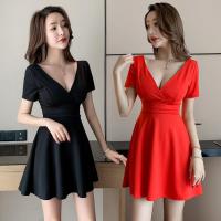 枫述气质女神范衣服显瘦超仙性感夜店名媛有女人味的连衣裙大码小黑裙