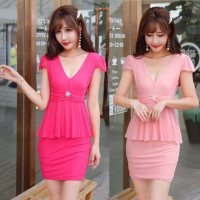 枫述2020新款连衣裙性感夜店女装遮肚显瘦足浴工作服ktv小姐公主服装