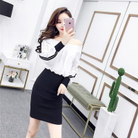 枫述夜场女装气质性感连衣裙2021春装新款潮网纱遮肉修身包臀露肩裙子