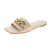 枫述拖鞋女夏ins潮2021新款时尚百搭火沙滩鞋方头平底一字拖鞋