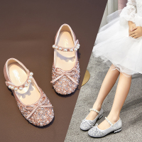 枫述女童皮鞋春秋单鞋水晶公主鞋子中大童洋气时尚小女孩休闲软底童鞋