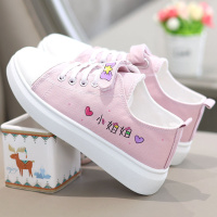 枫述女童帆布鞋粉色8春秋9百搭运动鞋子10中大童12小学生15岁平底板鞋