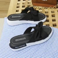 枫述凉拖鞋女2021夏新款蝴蝶结松糕厚底仙女外穿配裙子学生一字拖