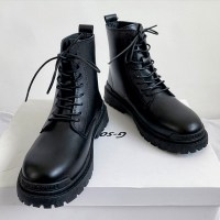 枫述华璐琦马丁靴男高帮英伦风ins潮鞋秋季黑色机车短靴工装靴休闲中筒皮靴