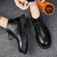 枫述马丁靴男2021新款高帮冬季工装潮鞋英伦风加绒加厚保暖雪地靴棉鞋