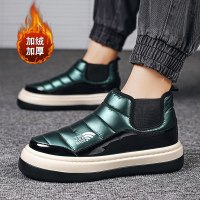 枫述雪地靴男鞋冬季2021年新款一脚蹬面包鞋加绒加厚保暖棉鞋