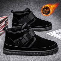 枫述雪地靴男士加绒加厚保暖棉鞋冬季东包鞋黑色皮毛一体男鞋