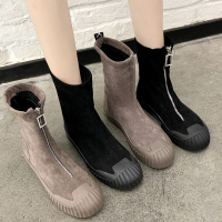 枫述靴子女2021秋款短靴女春秋单靴弹力袜靴瘦瘦靴网红春秋季厚底高帮鞋