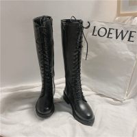 枫述2021年新款秋冬加绒鞋子中筒长筒高筒小个子马丁靴子骑士过膝长靴