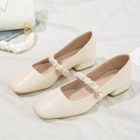 枫述复古玛丽珍鞋女2022年春季新款晚晚鞋浅口粗跟法式单鞋中跟小皮鞋