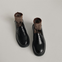 枫述小皮鞋英伦风2022年春季新款时尚基础简约复古百搭厚底增高单鞋女