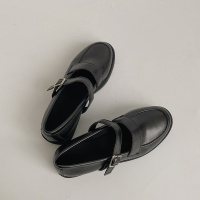 枫述黑色小皮鞋女2022年春夏新款时尚学生复古英伦风简约基础甜酷单鞋