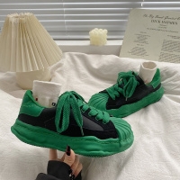 枫述大头休闲鞋女2022年春夏新款复古增高厚底经典拼色学生跑步运动鞋