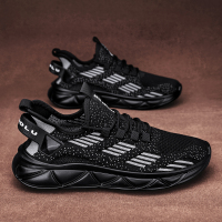 枫述男鞋冬季飞织运动休闲网鞋学生增高黑色老爹ins潮鞋