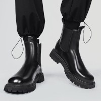 枫述男鞋2021新款冬季男士切尔西靴高帮烟筒英伦风皮靴马丁靴工装男靴