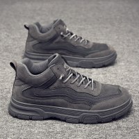 枫述秋季男鞋2021新款马丁工装劳保工地工作潮鞋休闲冬季加绒保暖鞋