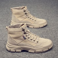 枫述男鞋秋冬新款马丁靴男高帮男士工装加绒保暖鞋东北雪地沙漠男靴
