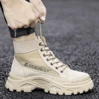 枫述春季新款马丁靴高帮工装百搭韩版户外厚底男鞋英伦风潮鞋作战