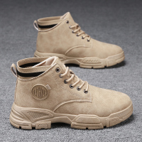 枫述春季新款男士马丁靴男鞋子韩版中帮休闲工装靴潮鞋百搭高帮皮靴子